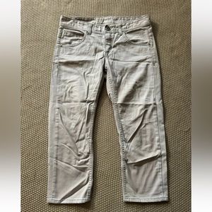 Athleta Pants Womens White Cotton Pockets‎ Belt Loops Logo Flat Front Sz 6